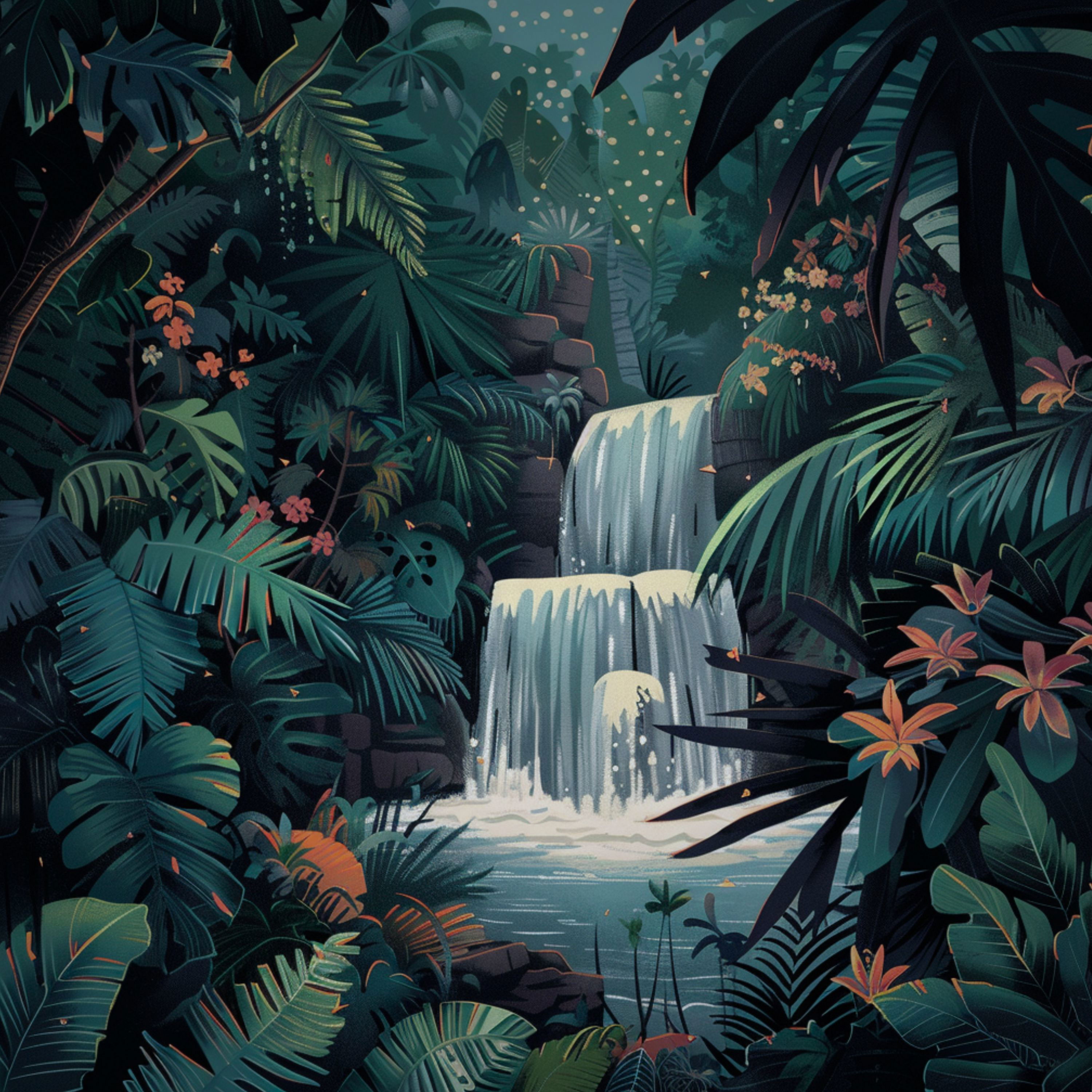 cover of episode 8 Hours - Tropical Forest Bath | Bathe in a Tropical Waterfall