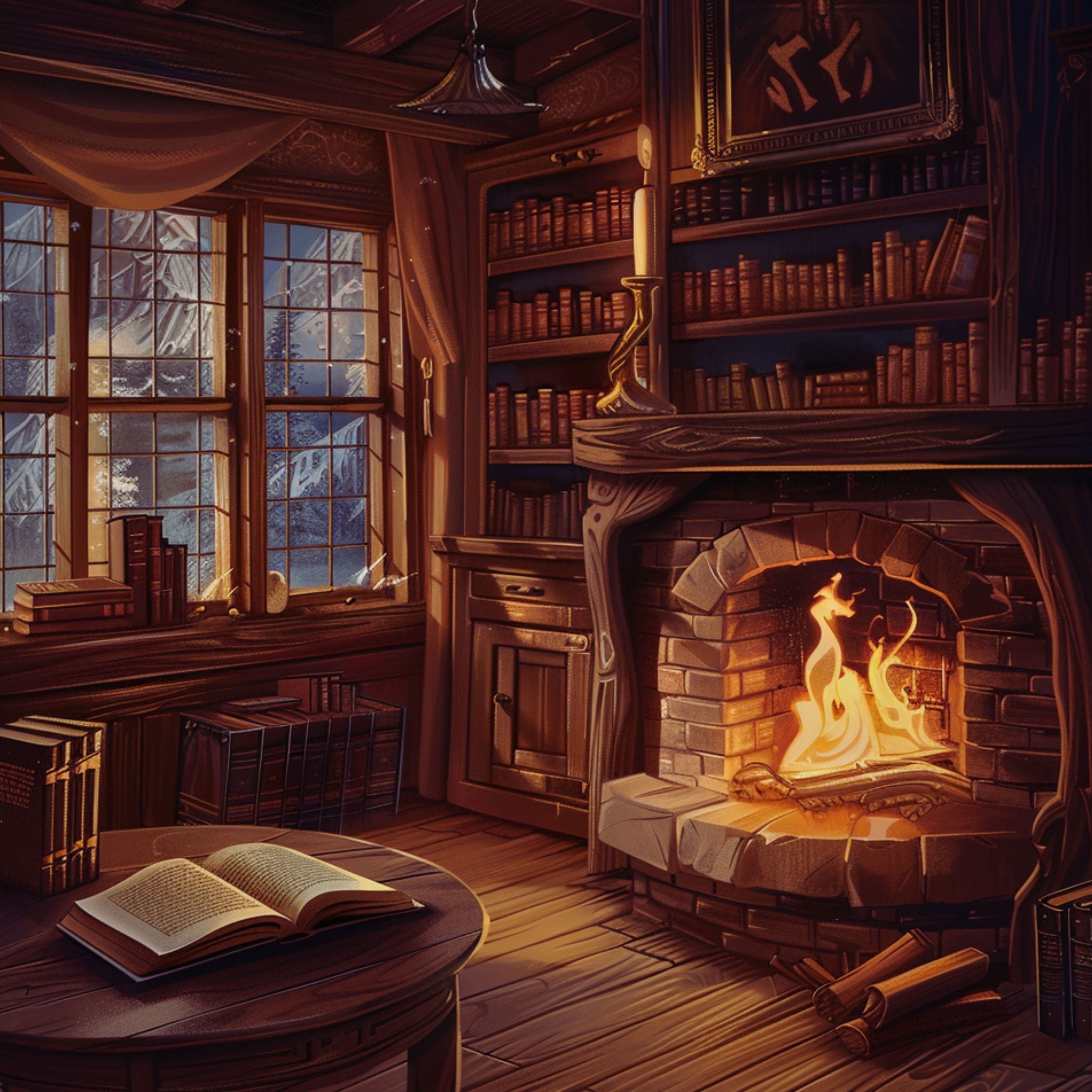 cover of episode 8 Hours - Reading by the Fire | Cozy Fireplace Ambience