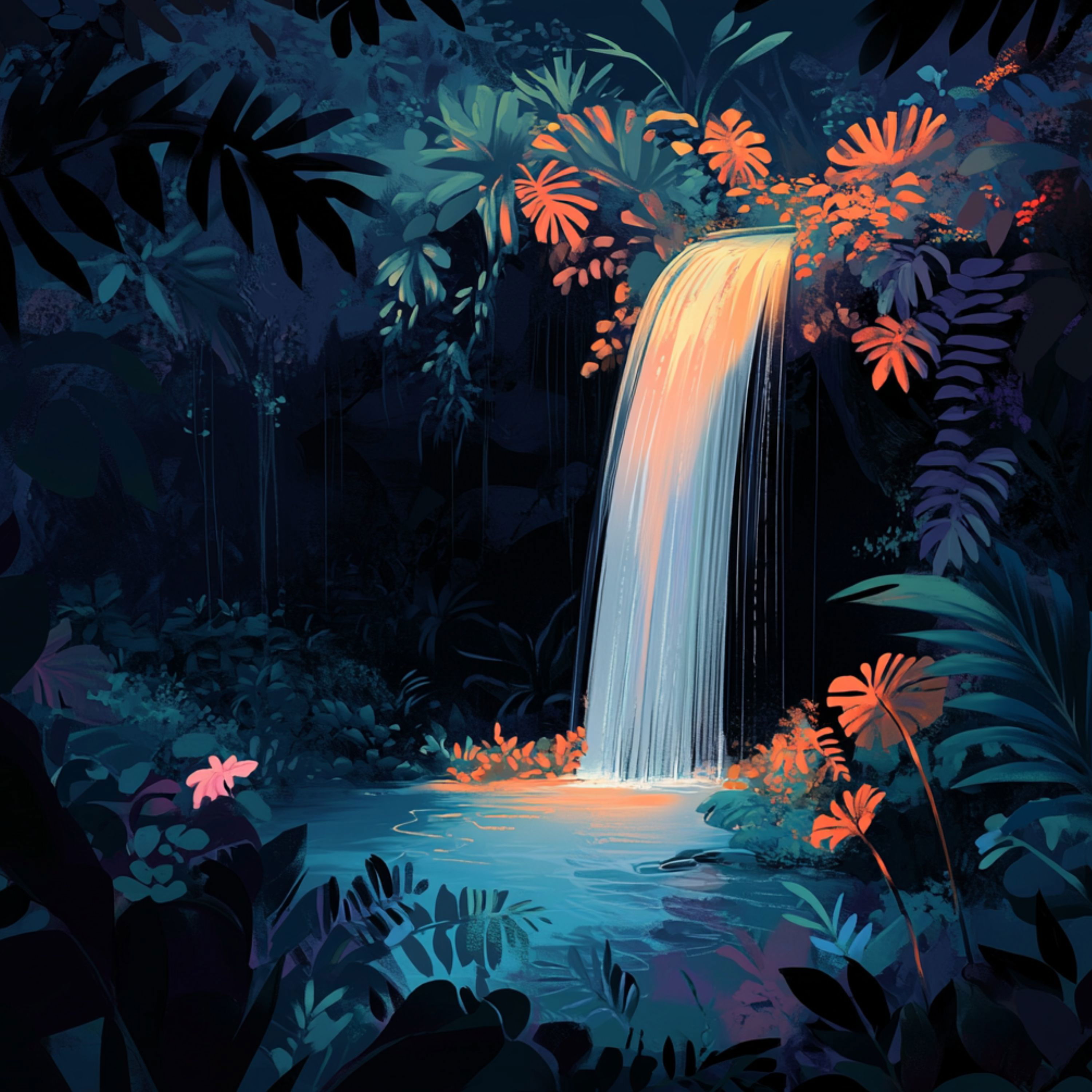 cover of episode 8 Hours - Hidden Waterfall In The Jungle | Calming Water and Forest Sounds for Relaxation