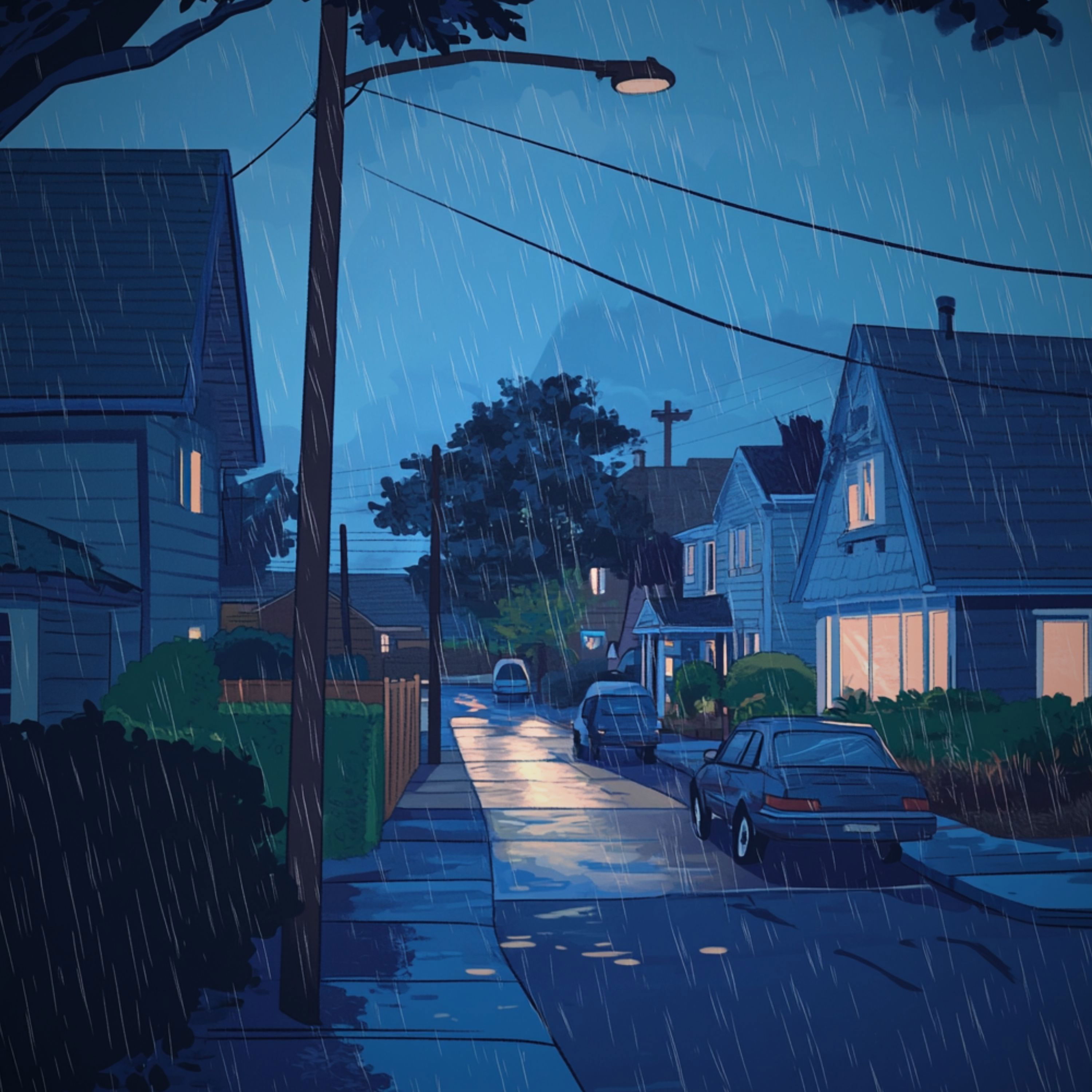 cover of episode 8 Hours - Rainy Neighborhood Ambience | Rain in the Suburbs
